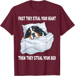 Greater Swiss Mountain Dog Sleeping Pajamas Nightgown T-Shirt - T-Shirt | Maroon