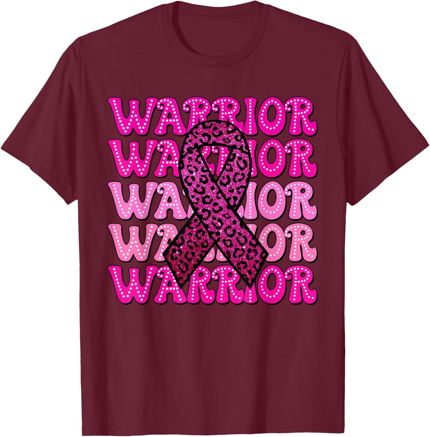 Fight Breast Cancer Awareness Warrior Pink Ribbon Pink Out T-Shirt - T-Shirt | Maroon
