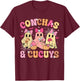 Cute Conchas And Cucuys Ghost Funny Mexican Halloween Ghost T-Shirt - T-Shirt | Maroon
