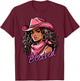 Blessed Black Cowgirl Western Swag African Christian Woman T-Shirt - T-Shirt | Maroon