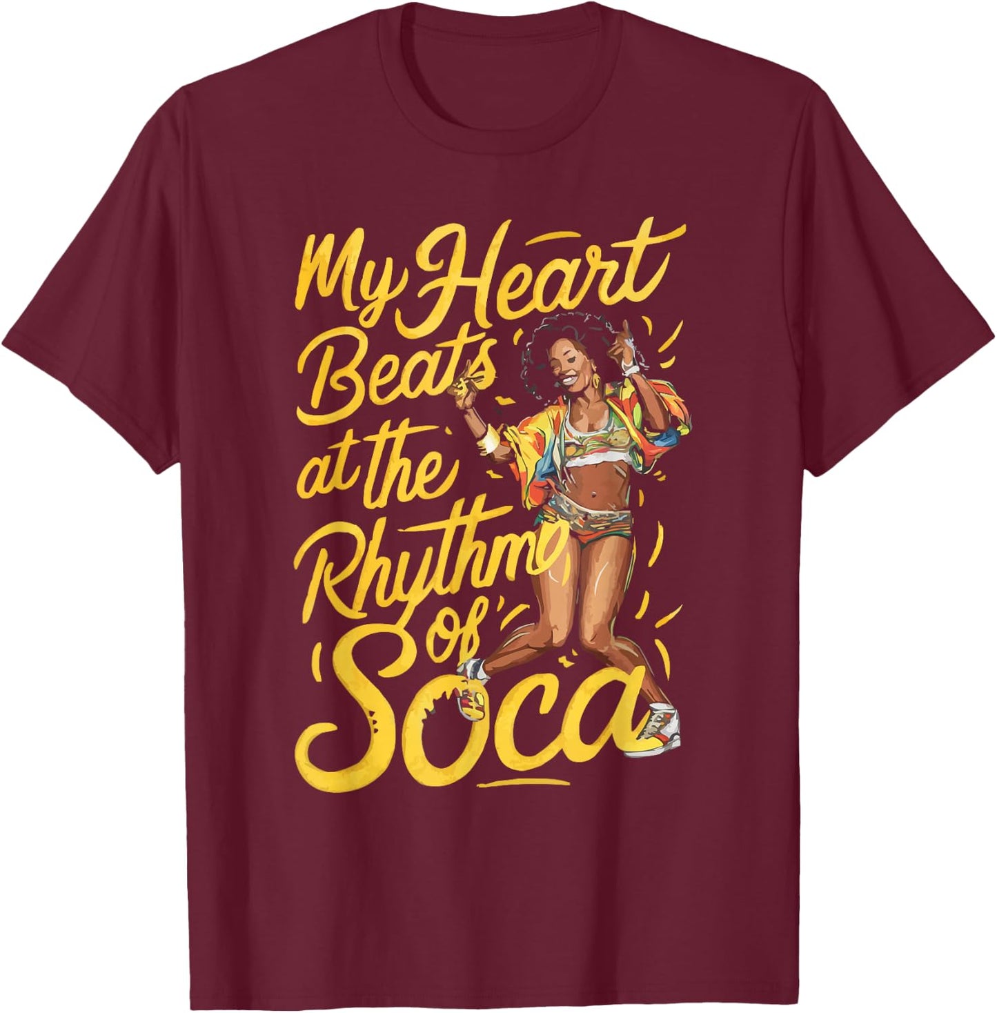 Soca Dancing Trinidad And Tobago Dancer Soca Music T-Shirt - T-Shirt | Maroon
