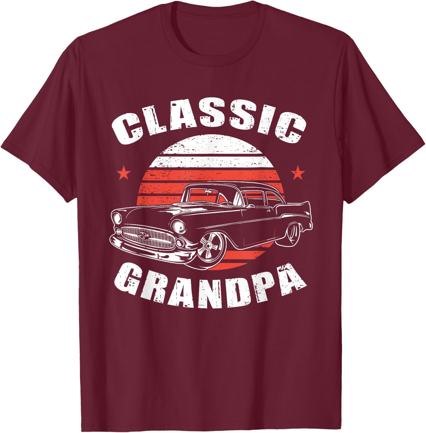 Grandpa Vintage Retro Classic Funny Car Lover Enthusiast T-Shirt - T-Shirt | Maroon