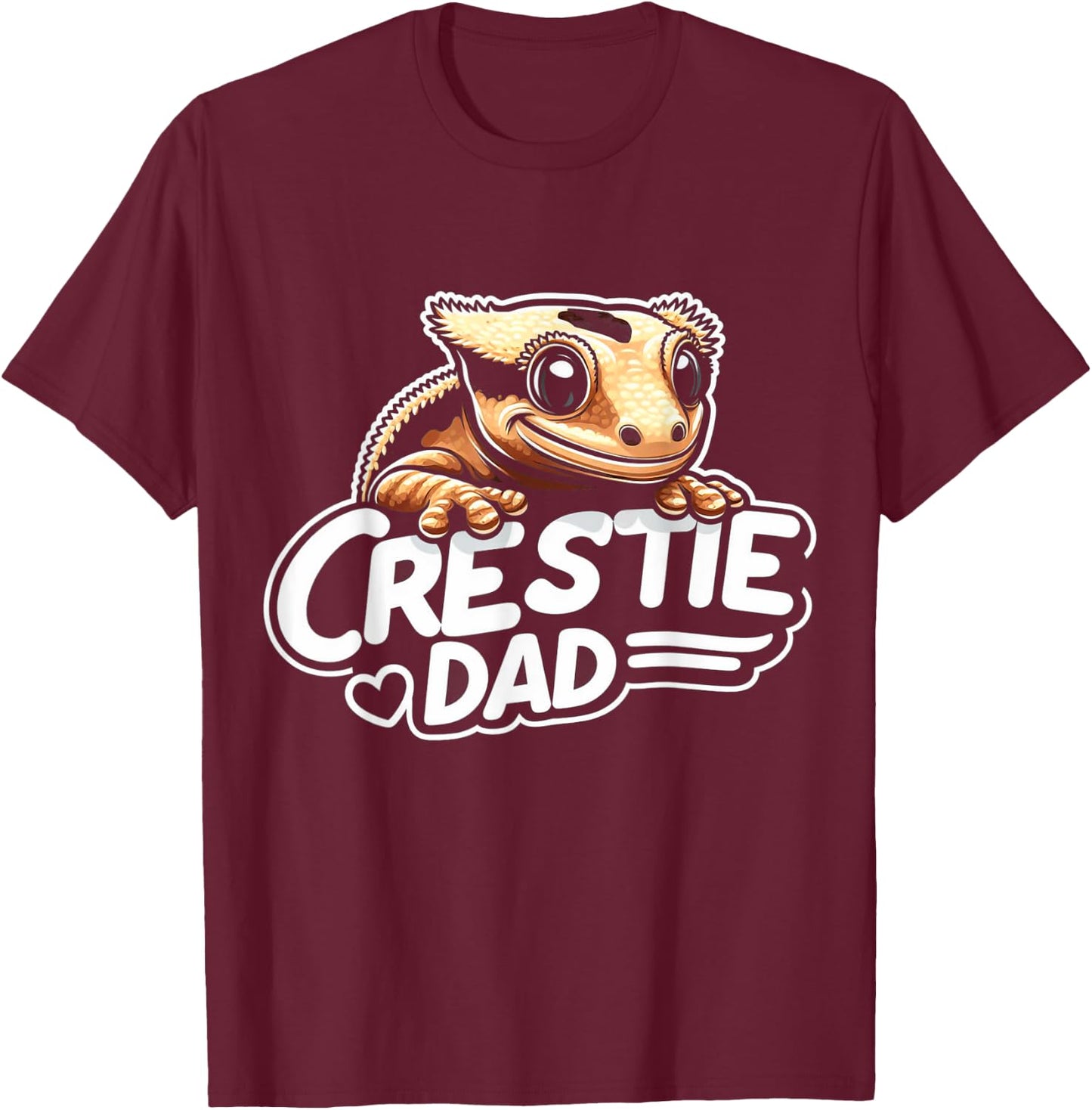 Crested Gecko Crestie Dad - Ultimate Reptile Lover T-Shirt - T-Shirt | Maroon