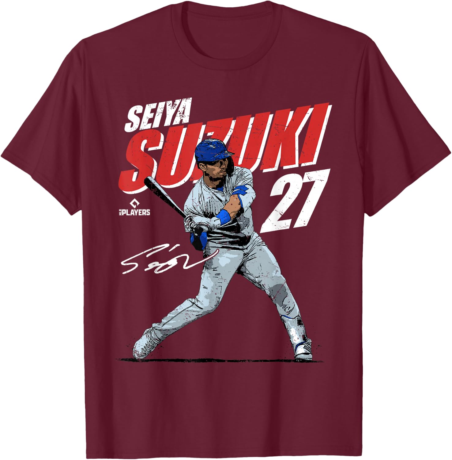 Seiya Suzuki | Chicago Baseball Players | MLBSSI3001 T-Shirt - T-Shirt | Maroon