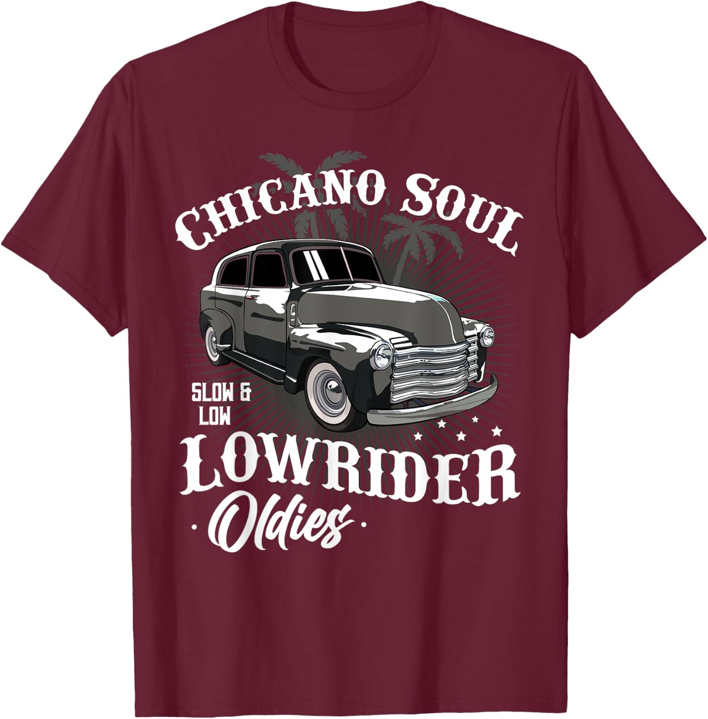 Lowrider Retro Chicano Mexican Latina Rider Cholo Car Lover T-Shirt - T-Shirt | Maroon