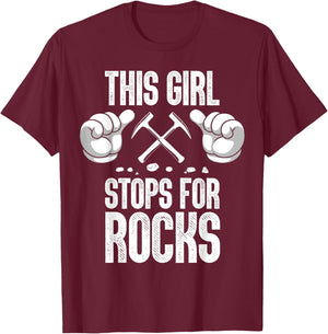 Funny Geology Art For Girls Women Rock Collecting Geologist T-Shirt - T-Shirt | Maroon