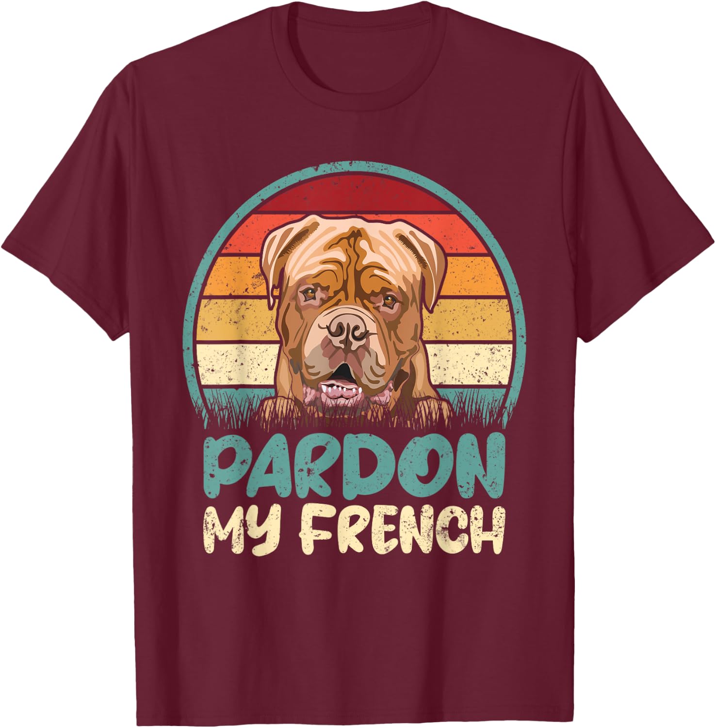French Mastiff - Adults - Black - Small - Short Sleeve - - Dog Lovers T-Shirt - T-Shirt | Maroon