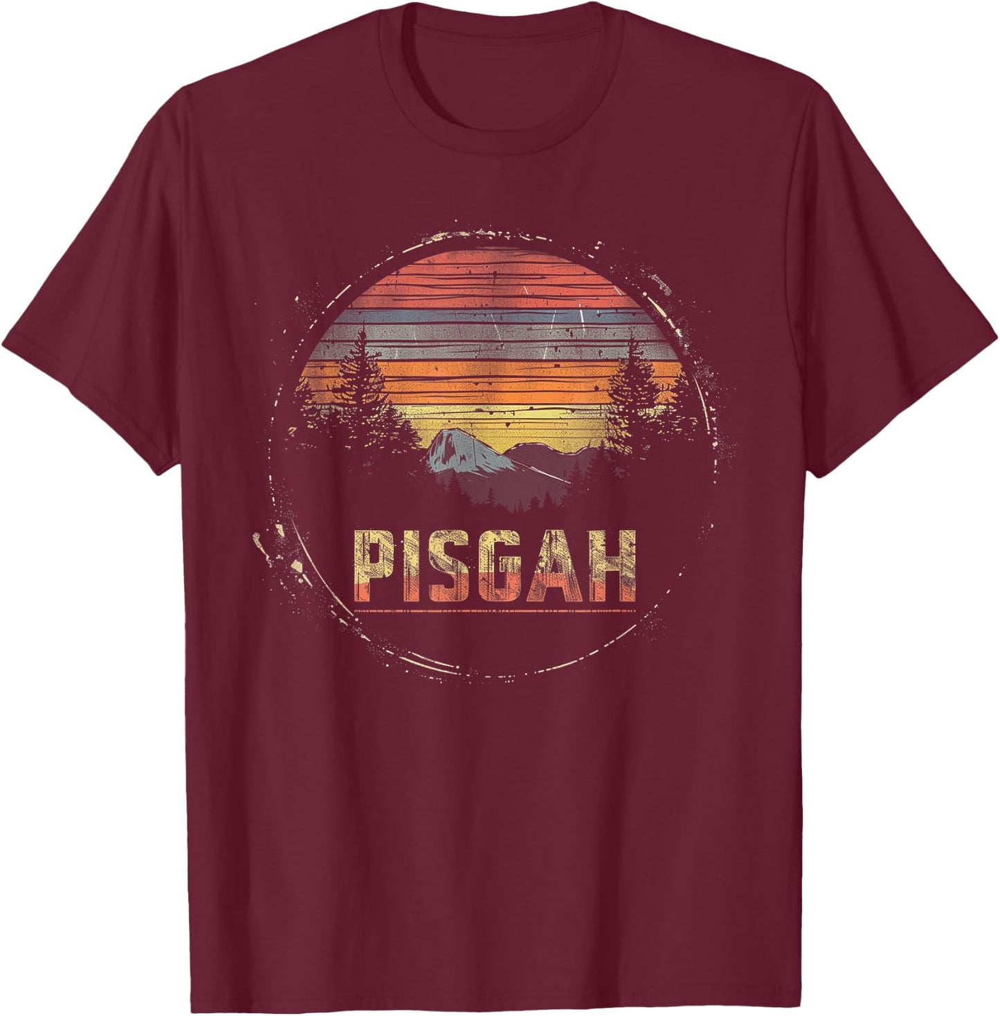 Pisgah -US National Park Forest Vintage Men Women Kids Retro T-Shirt - T-Shirt | Maroon