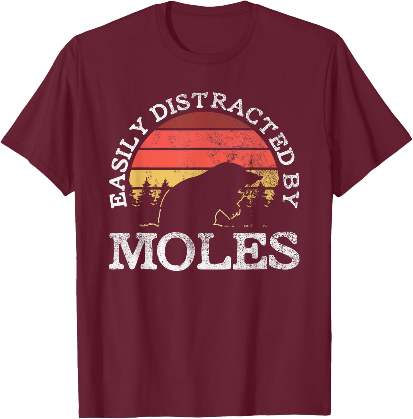 Moles Wild Animals Animals Cute Rodents T-Shirt - T-Shirt | Maroon