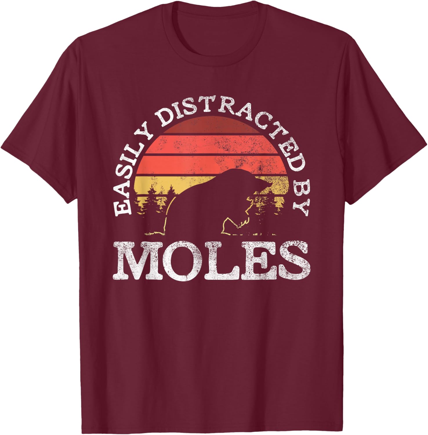 Moles Wild Animals Animals Cute Rodents T-Shirt - T-Shirt | Maroon