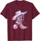 Pink Cowgirl Girl Western Country Music Disco Party Rodeo T-Shirt - T-Shirt | Maroon