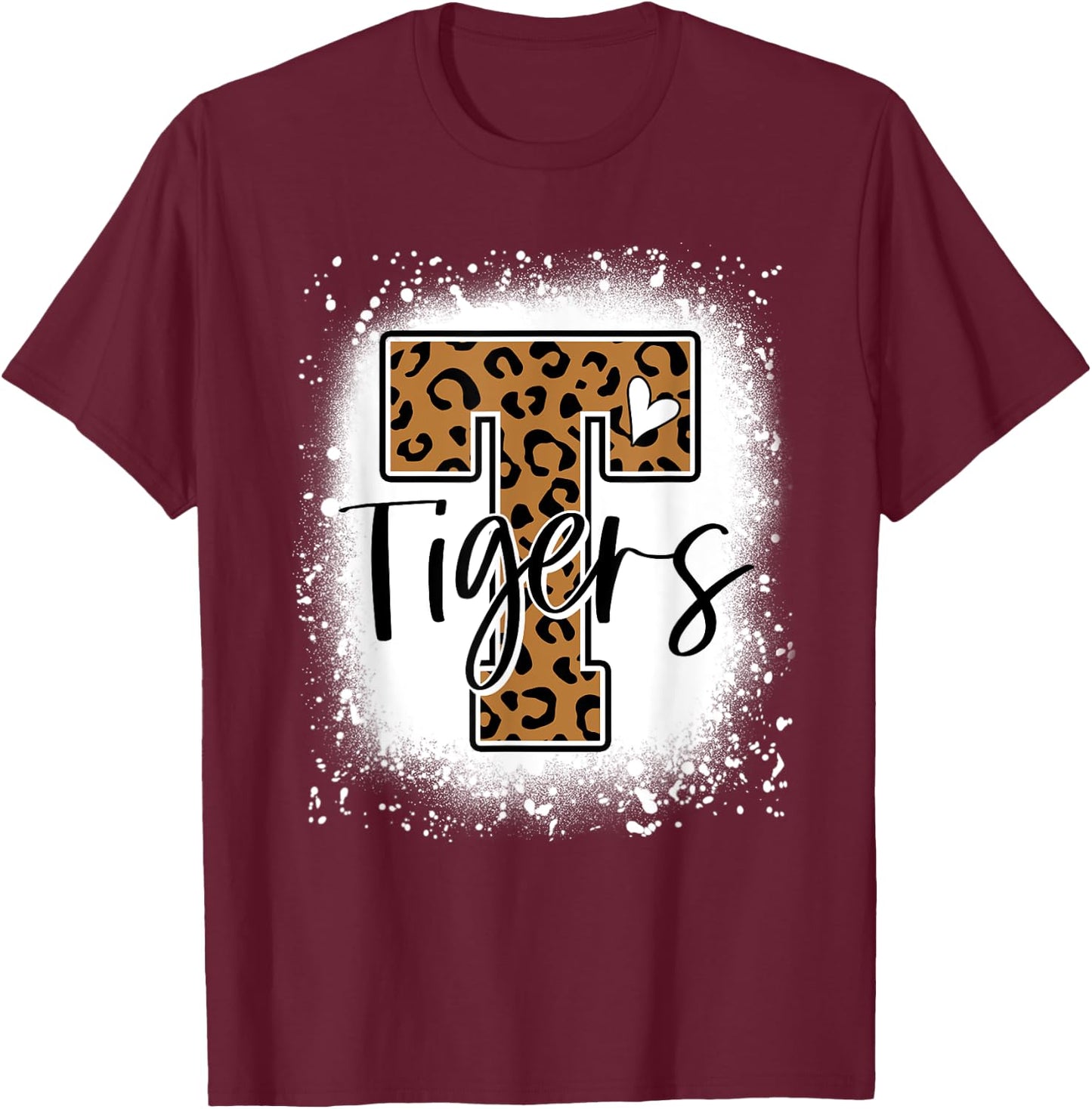 Leopard Tigers School Team Sports Fan Spirits Mascot T-Shirt - T-Shirt | Maroon