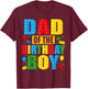 Dad Of The Birthday Boy Building Blocks Birthday Party Crew T-Shirt - T-Shirt | Maroon