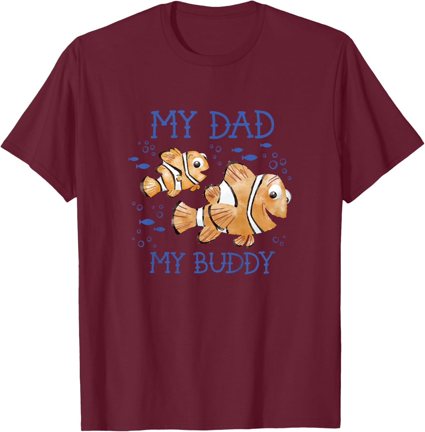 Kids Disney Pixar Finding Nemo Father's Day Dad Buddy T-Shirt - T-Shirt | Maroon