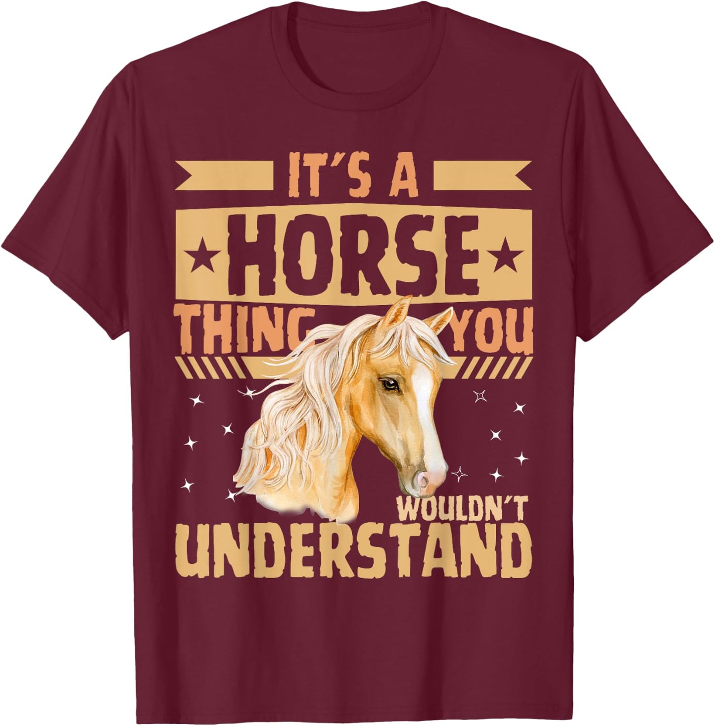 Cute Horse Girl T-Shirt - T-Shirt | Maroon