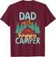 Dad of Happy Camper 1st Birthday Party Retro Dad T-Shirt - T-Shirt | Maroon