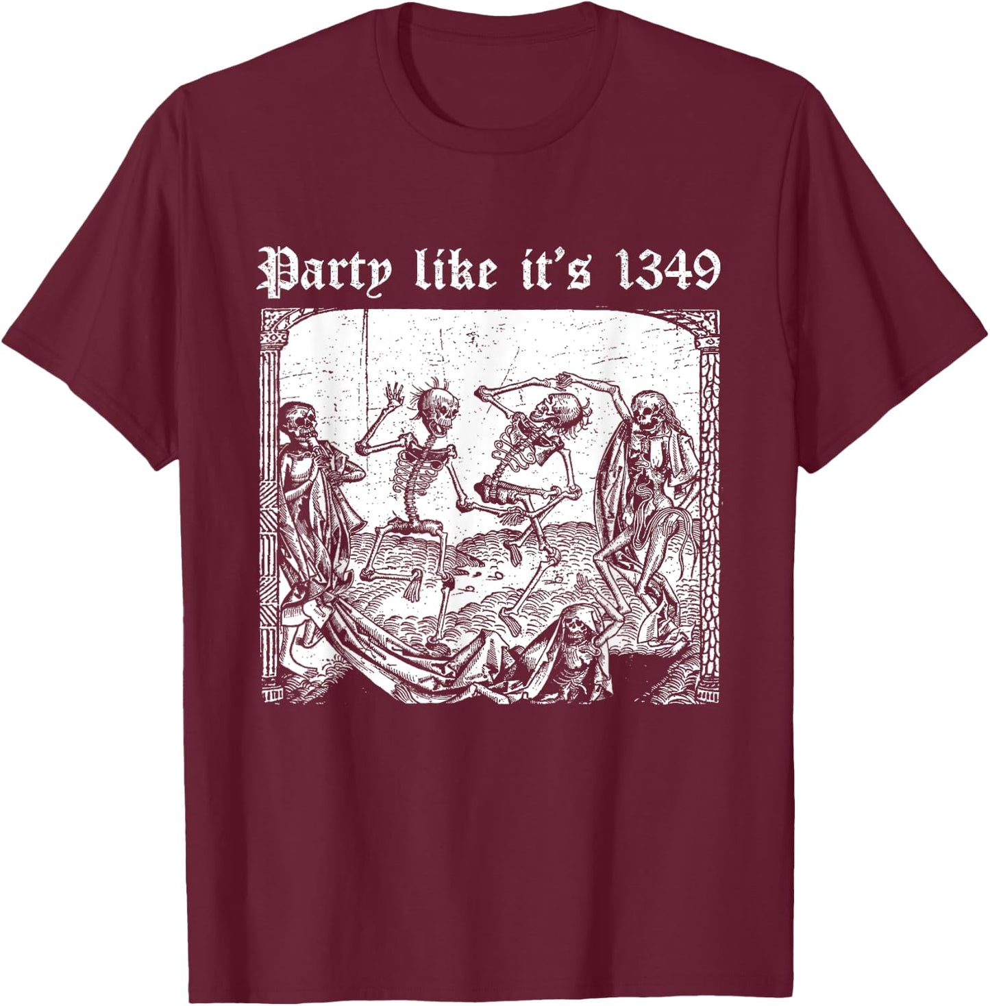 Party like it's 1349 | BLACK DEATH EUROPEAN TOUR Plague Rat T-Shirt - T-Shirt | Maroon