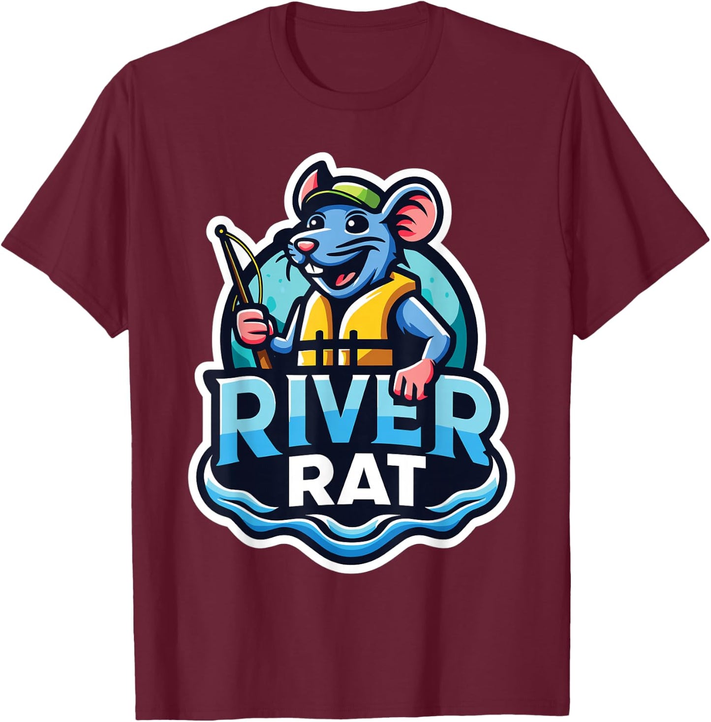 River Rat, River Adventures, River Rat T-Shirt - T-Shirt | Maroon