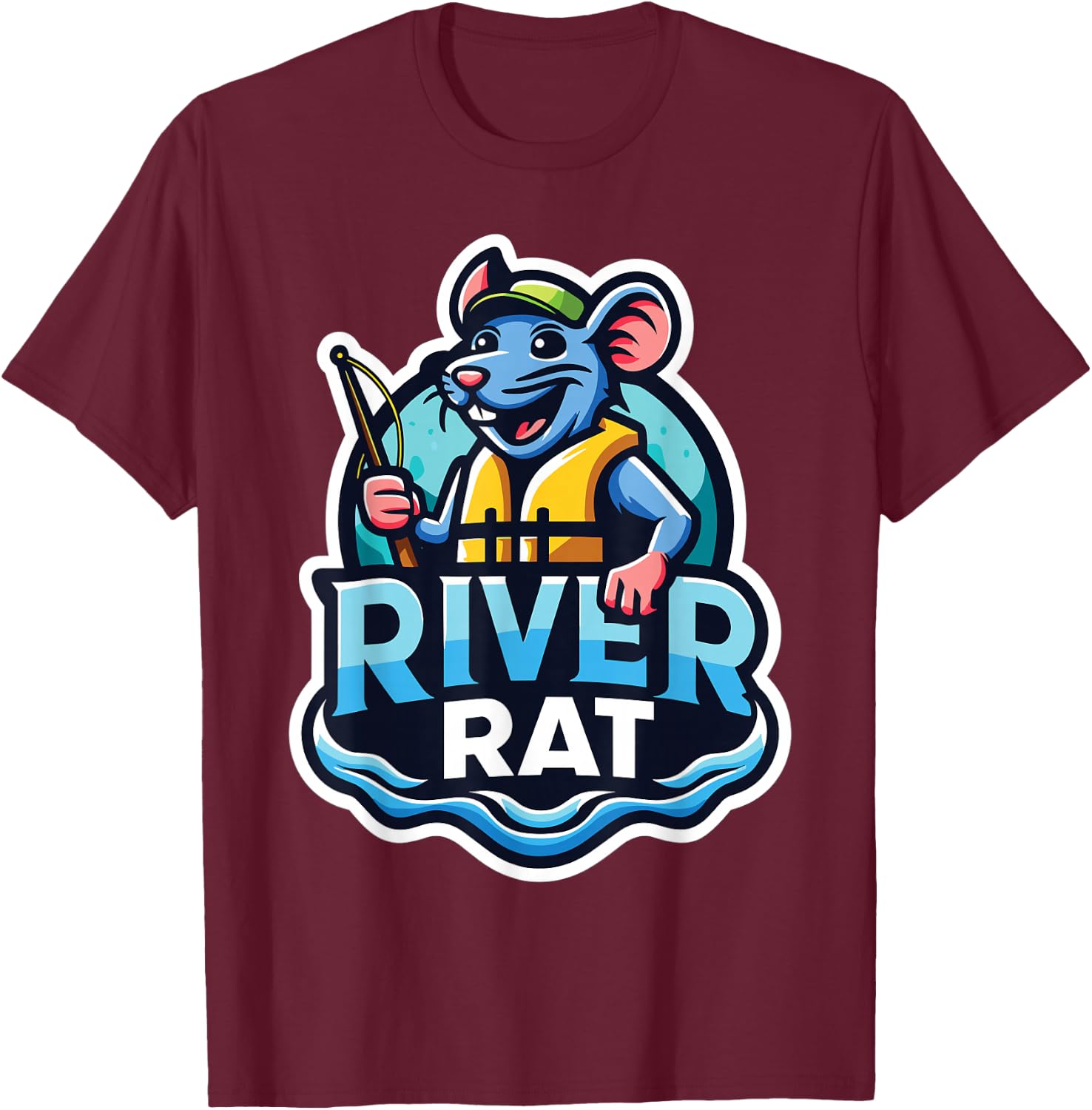 River Rat, River Adventures, River Rat T-Shirt - T-Shirt | Maroon