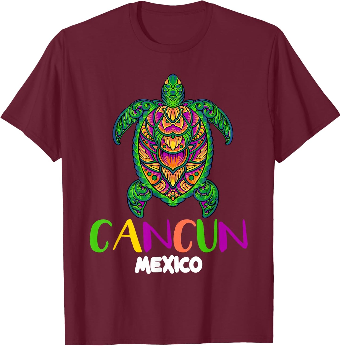 Cancun Mexico Sea Turtle Family Matching T-Shirt - T-Shirt | Maroon