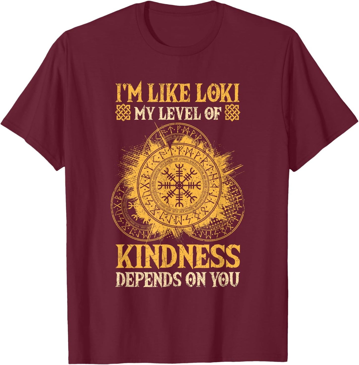 Loki God Norse Mythology Graphic Viking Loki , Small, Black T-Shirt - T-Shirt | Maroon