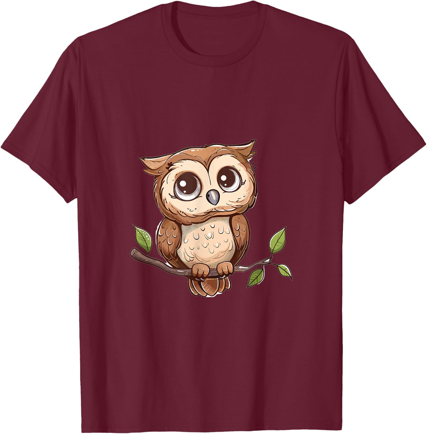 Owl Lover Graphic T-Shirt - T-Shirt | Maroon