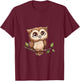 Owl Lover Graphic T-Shirt - T-Shirt | Maroon