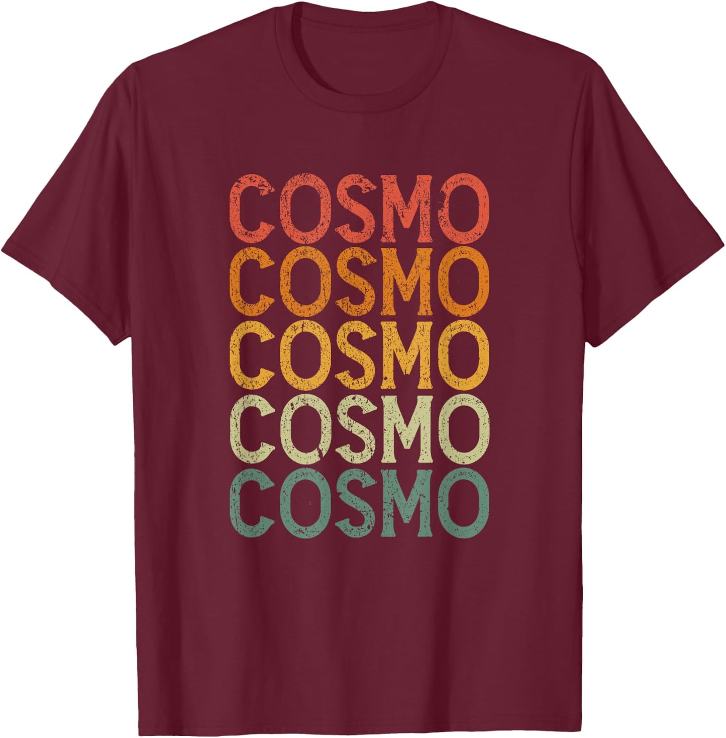 Retro Custom First Name Cosmo T-Shirt - T-Shirt | Maroon
