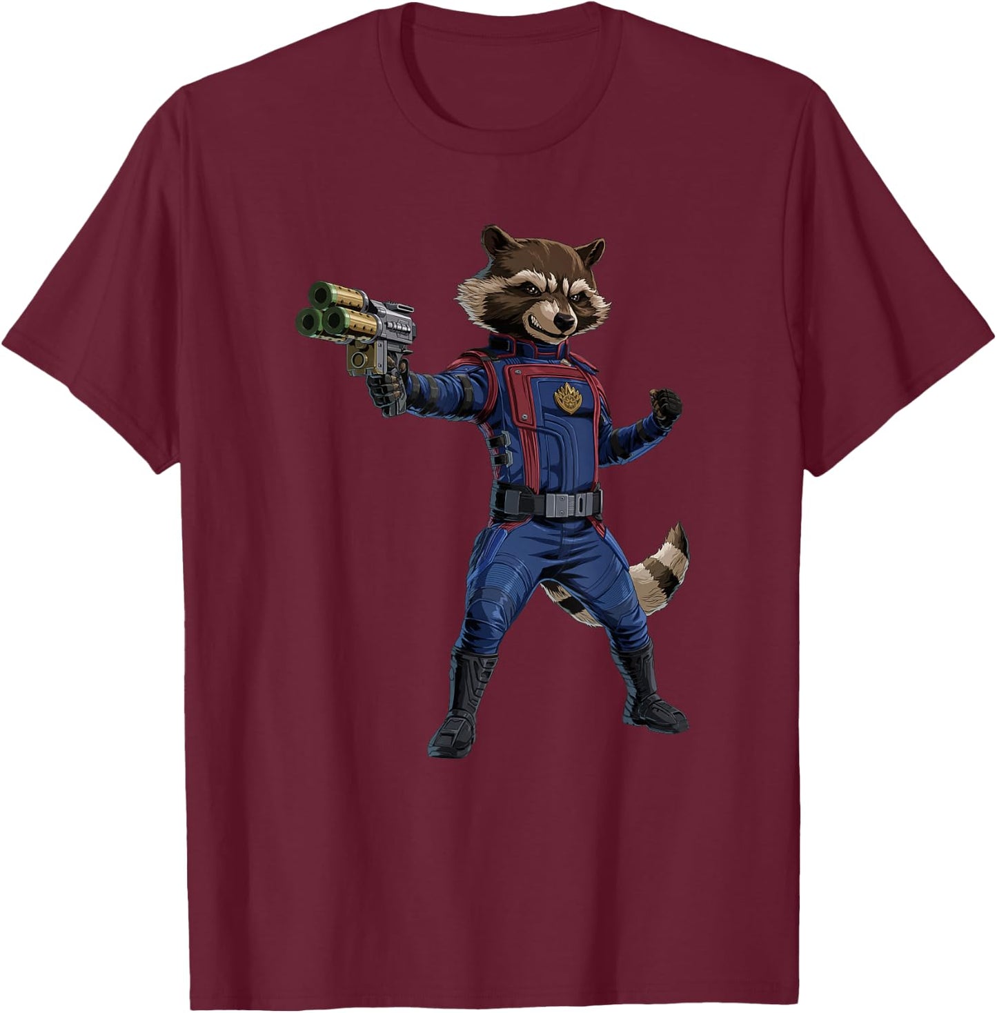 Marvel Guardians of the Galaxy Vol. 3 Rocket Attack Pose T-Shirt - T-Shirt | Maroon