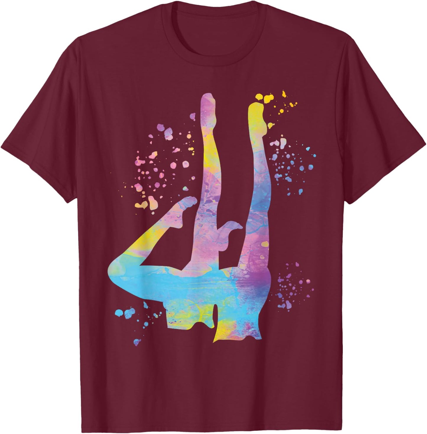 Synchronized Swimming Colorsplash Team Artistic Swim T-Shirt - T-Shirt | Maroon