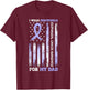 I Wear Periwinkle For My Dad USA Flag Ribbon Esophageal T-Shirt - T-Shirt | Maroon