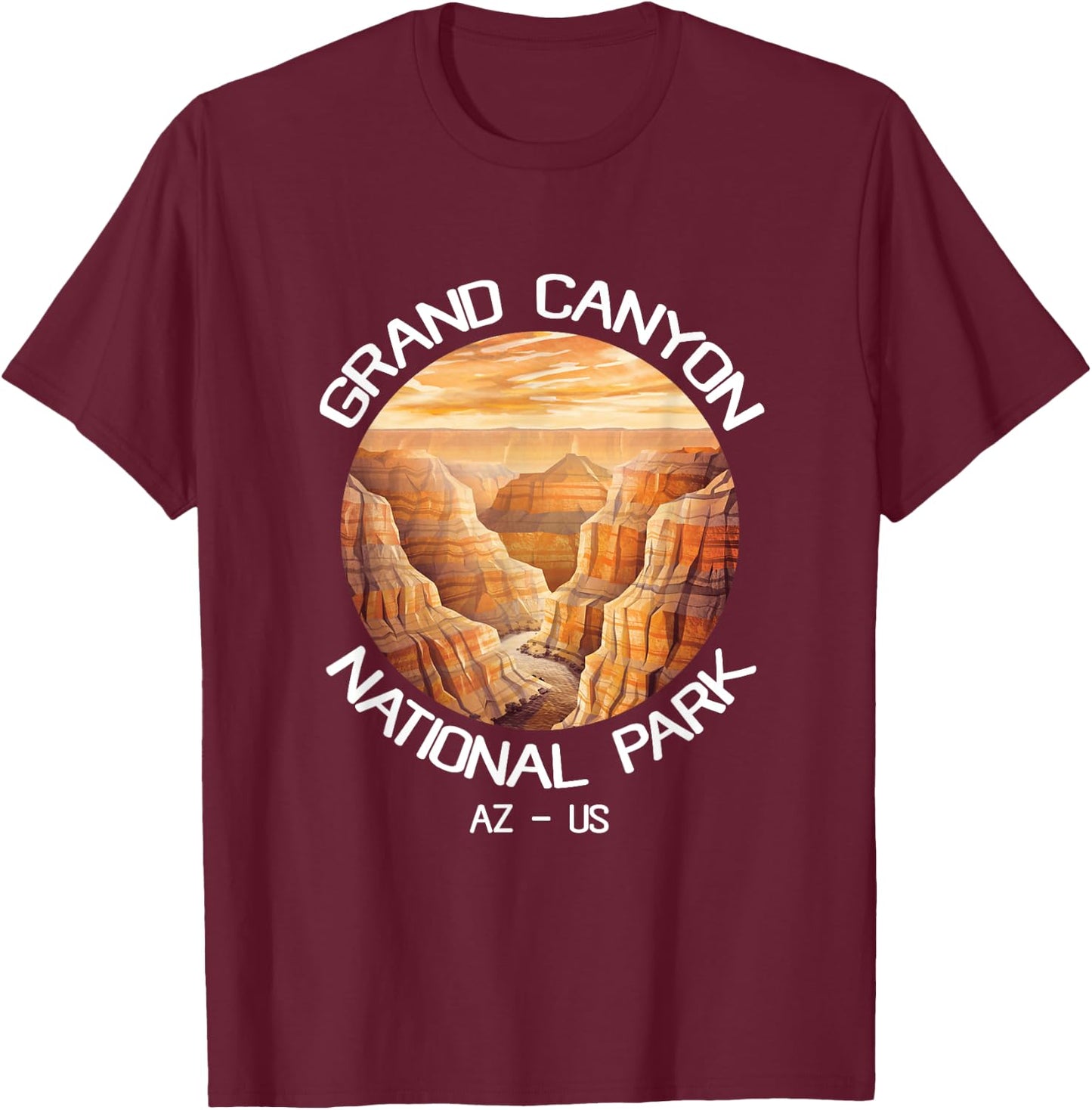 Arizona US National Park Travel Hiking Grand Canyon T-Shirt - T-Shirt | Maroon