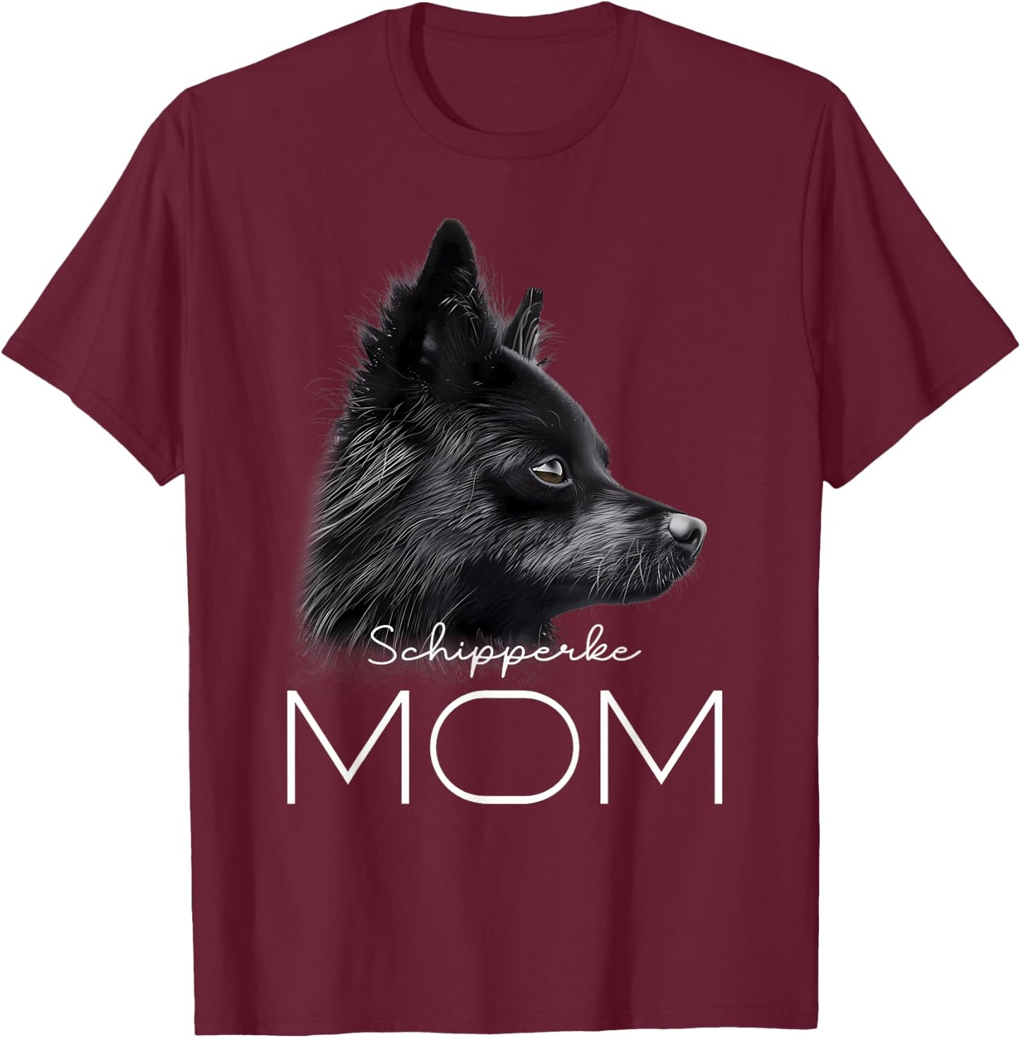 Schipperke Dog Mom T-Shirt - T-Shirt | Maroon