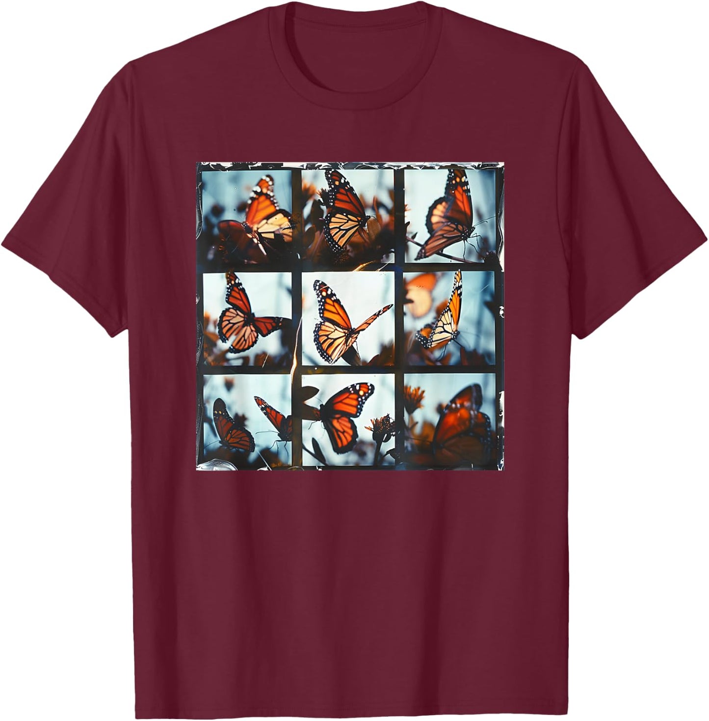 Monarch Butterfly Photoshoot Beautiful Summer Butterfly Men Women Kids T-Shirt - T-Shirt | Maroon
