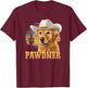 Pawdner Cowboy Hat Western Golden Retriever Dog Mom T-Shirt - T-Shirt | Maroon