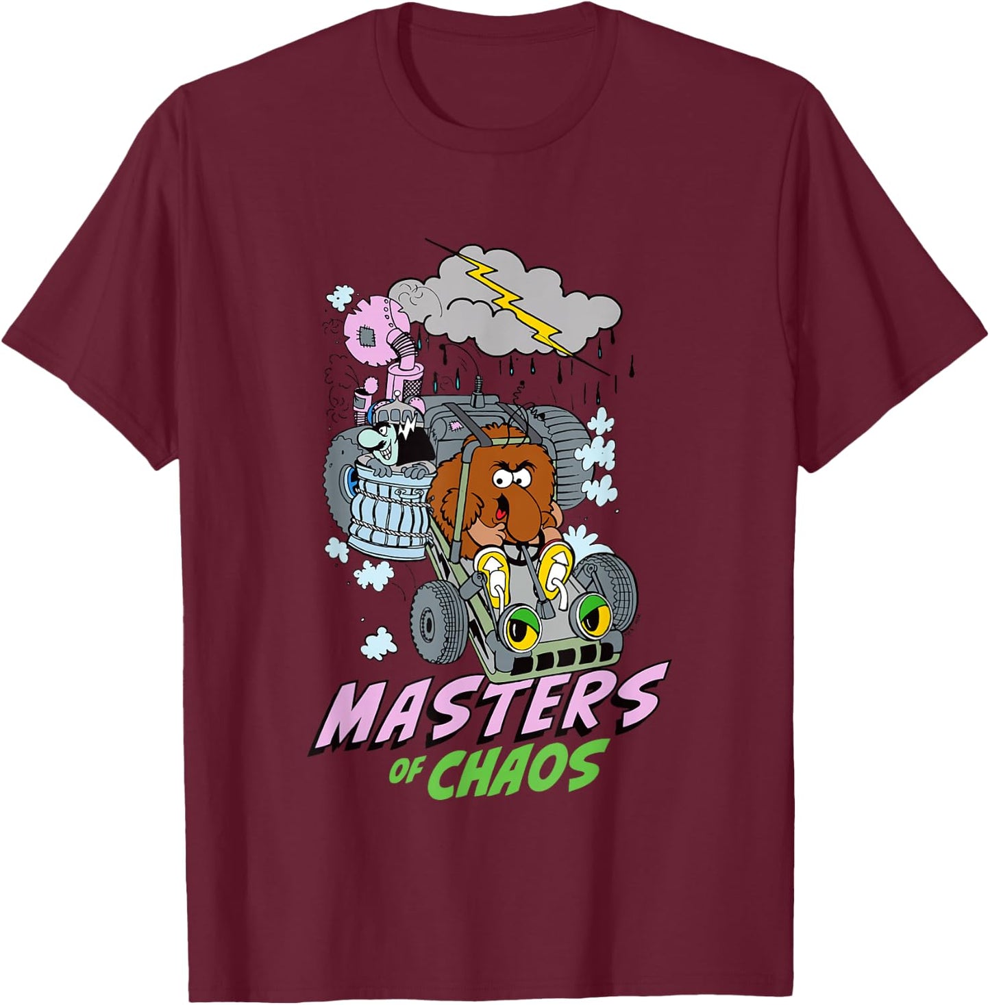 Rainbow Brite Masters of Chaos Vintage Big Chest Poster T-Shirt - T-Shirt | Maroon