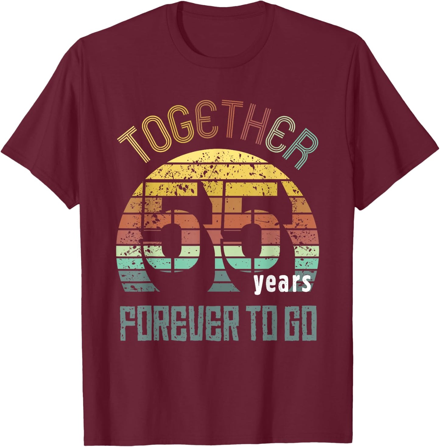 55 Wedding Anniversary for Couple Best 55th Year of Marriage T-Shirt - T-Shirt | Maroon