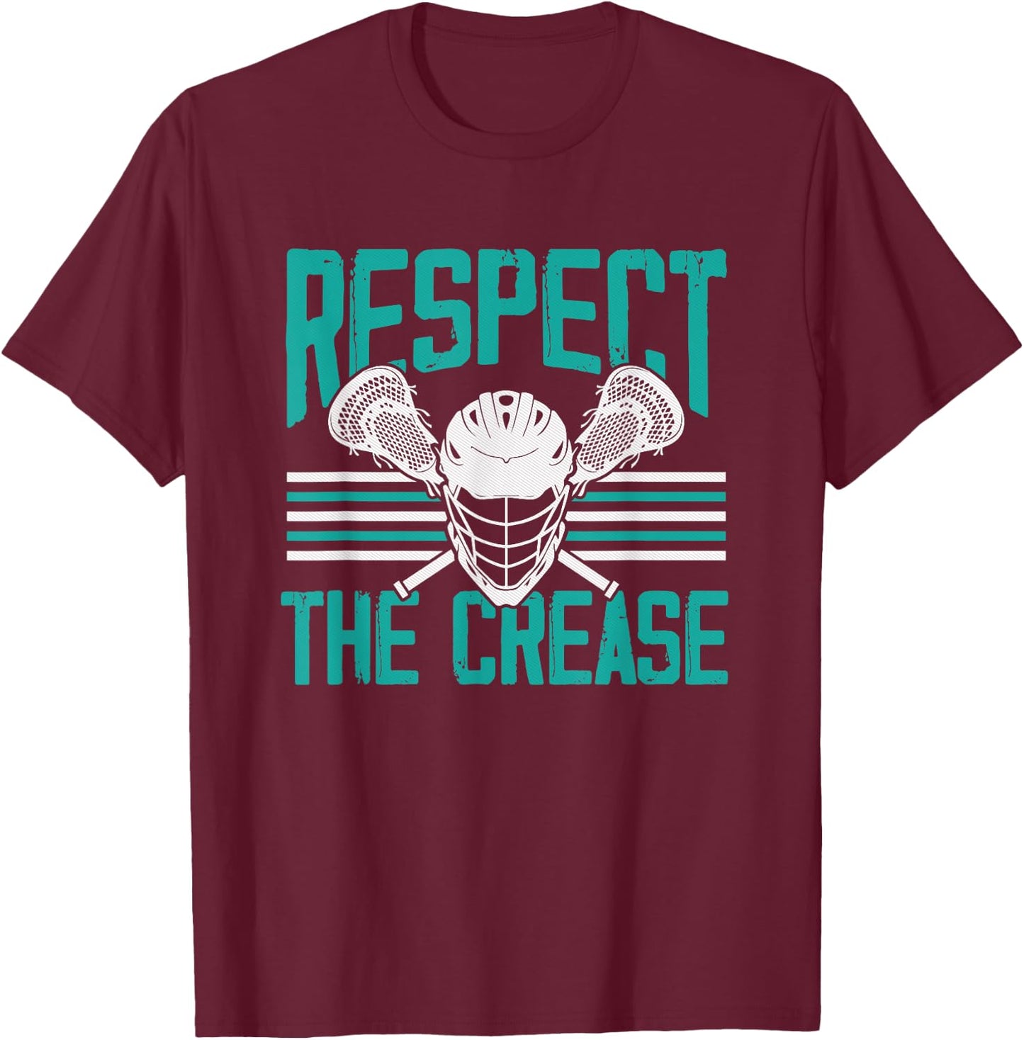 Lacrosse Goalkeeper Lax Goalie Lacrosse Respect The Crease T-Shirt - T-Shirt | Maroon