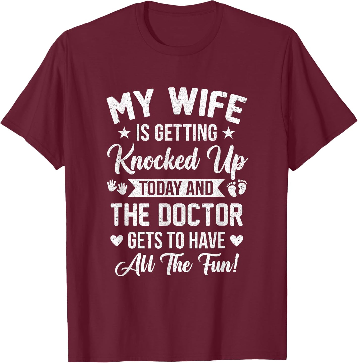 Ivf Men Husband Dad Wife Knocked Up For Embryo Transfer Day T-Shirt - T-Shirt | Maroon