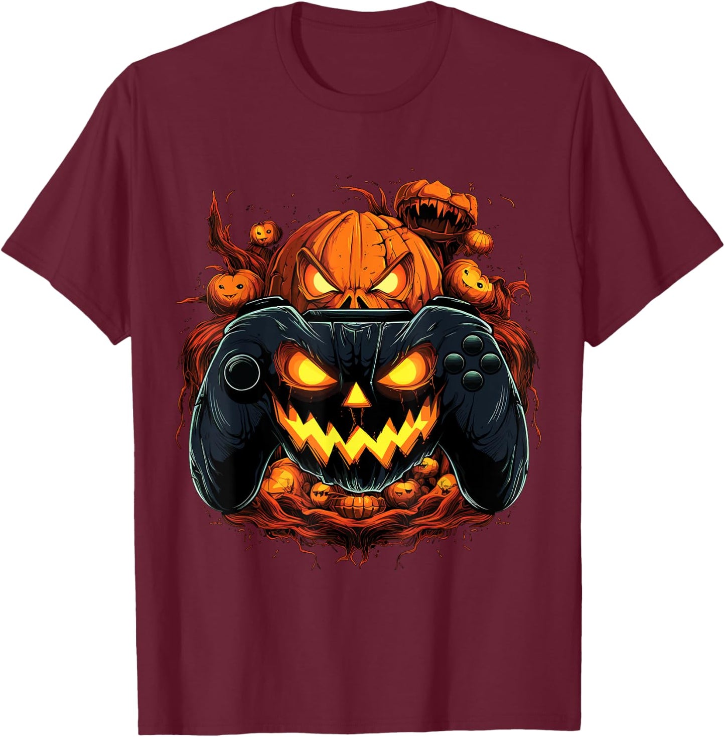 Boys Halloween shirt Gaming Controller Halloween Costume T-Shirt - T-Shirt | Maroon