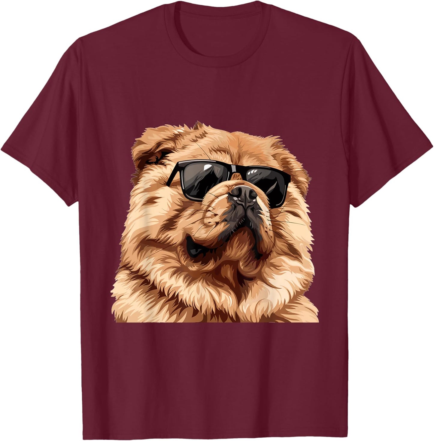 Chow Chow Sunglasses Dog Breed Graphic T-Shirt - T-Shirt | Maroon