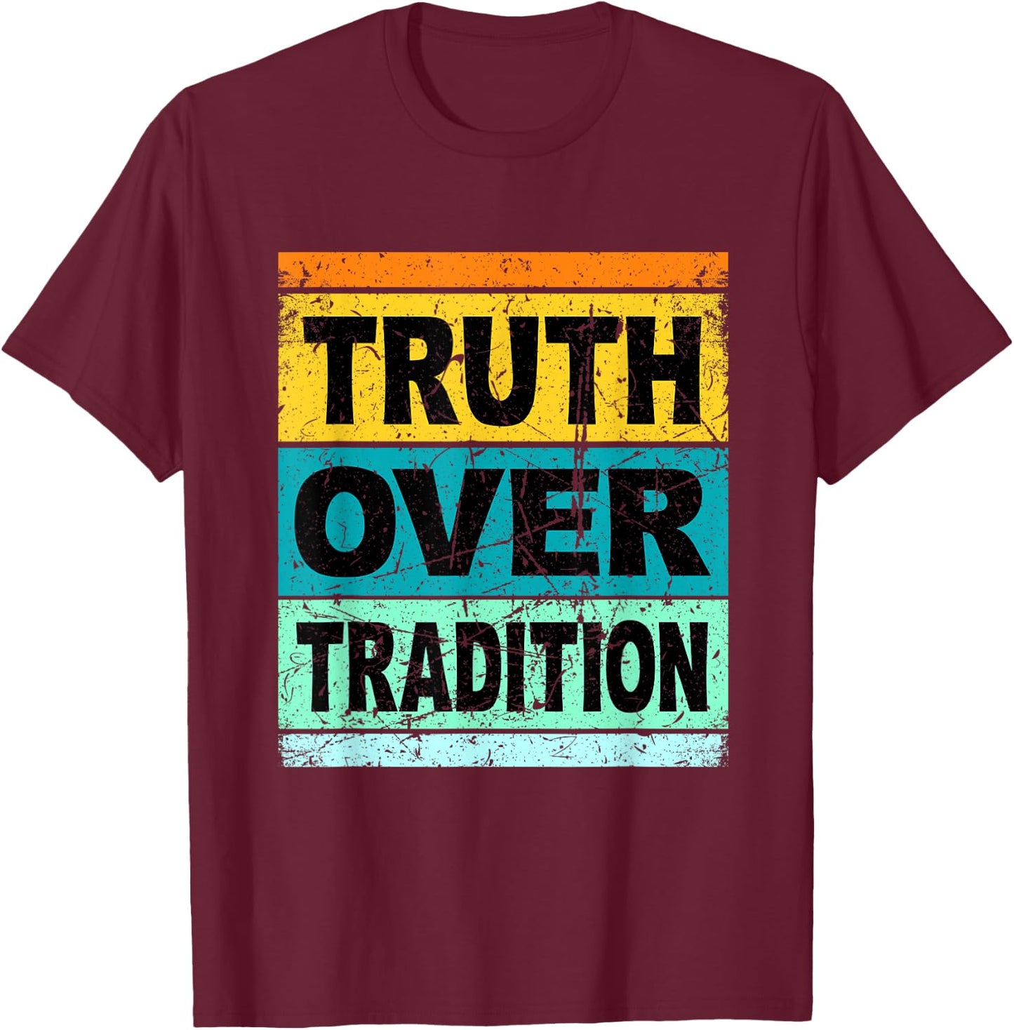 Retro Hebrew Shirt Women Kids Truth Over Tradition T-Shirt - T-Shirt | Maroon