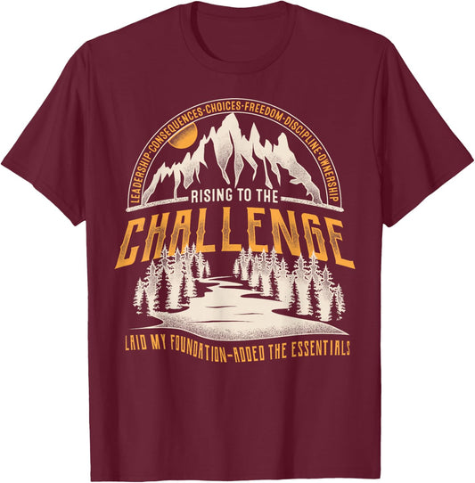 Vintage Rising to the Challenge Classical Conversations Mom T-Shirt - T-Shirt | Maroon