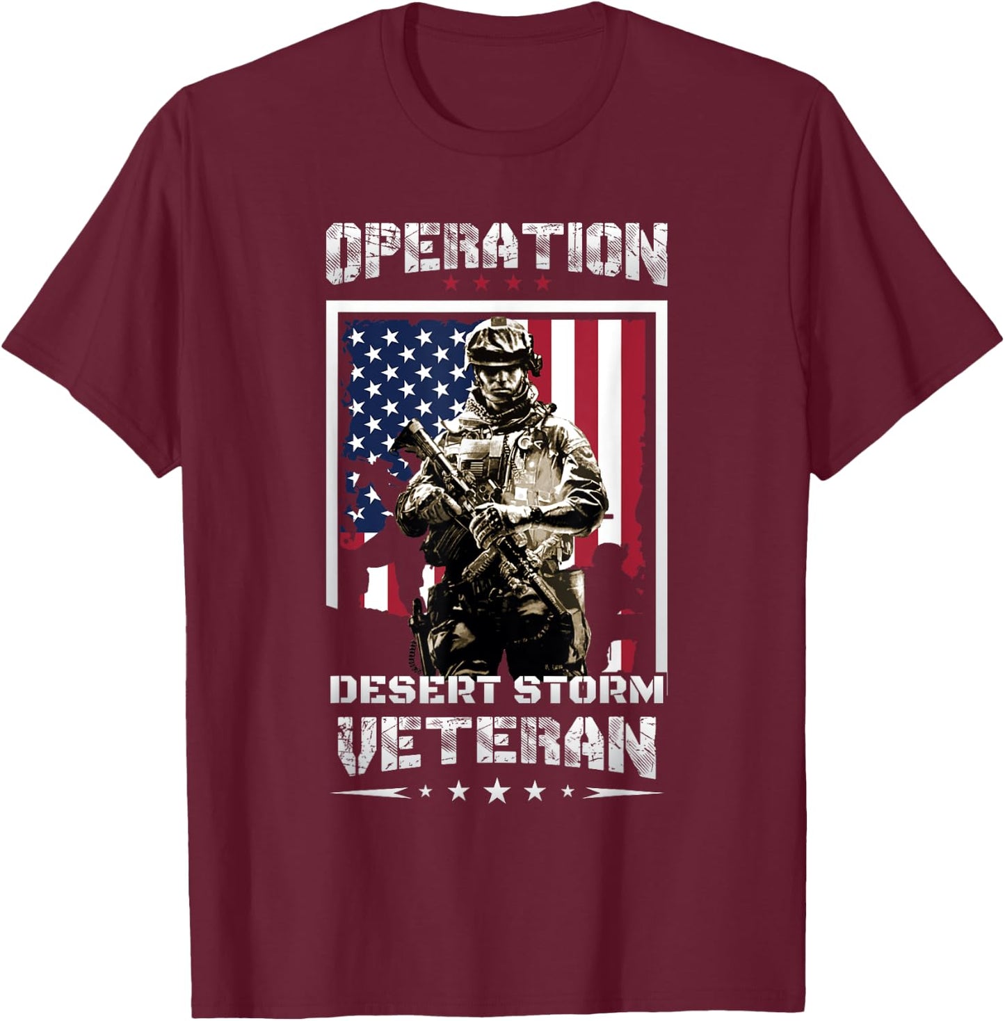 Veteran Shirt Operation Desert Storm Men Women USA Gift T-Shirt - T-Shirt | Maroon