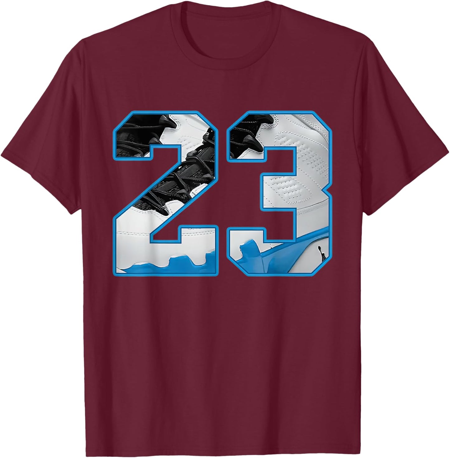 Number 23 Powder Blue 9s Loser Lover Matching T-Shirt - T-Shirt | Maroon