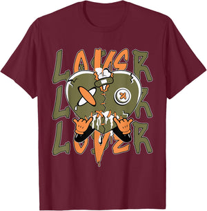 Loser Lover Drip Heart Olive Green 5s Matching Women T-Shirt - T-Shirt | Maroon