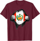 Peru Flag T Shirt. Proud Peruvian T-Shirt - T-Shirt | Maroon