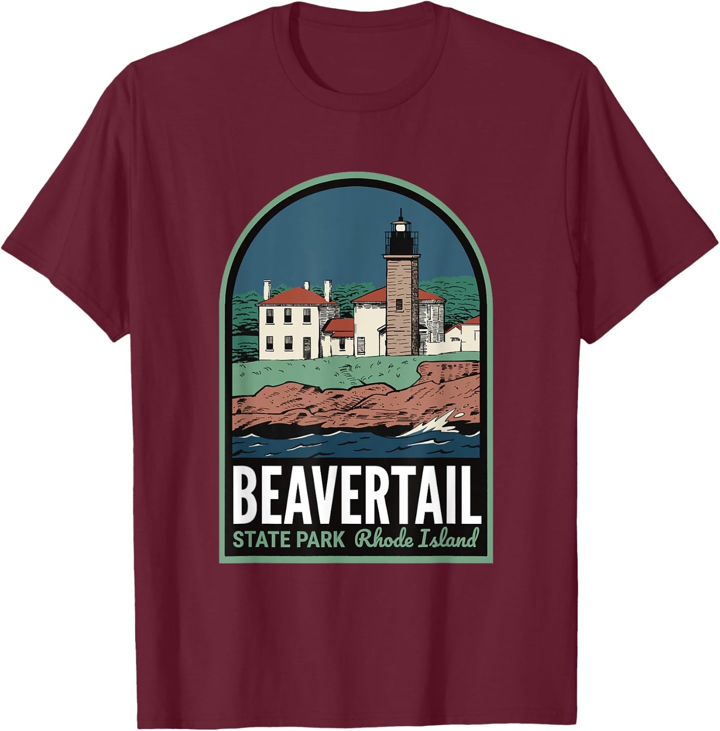 Beavertail State Park Rhode Island T-Shirt - T-Shirt | Maroon