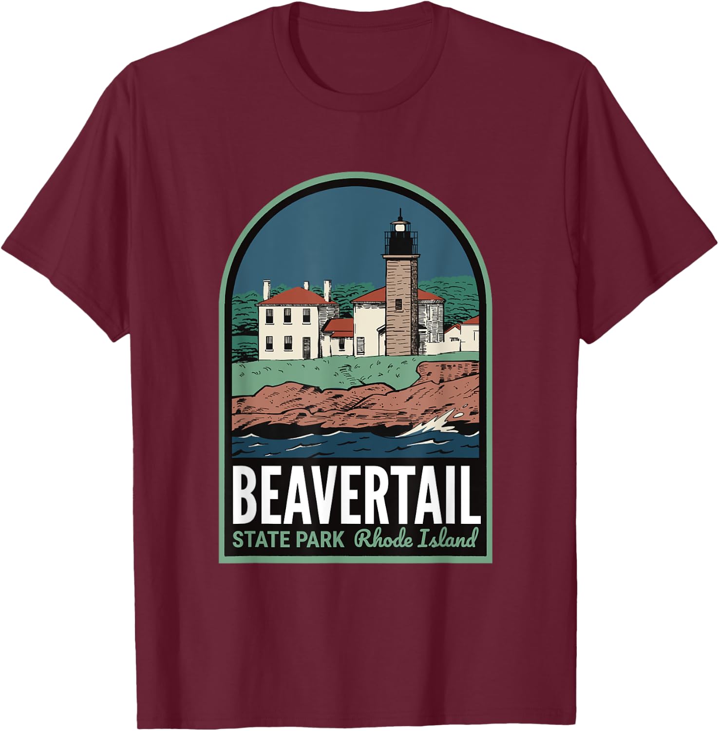 Beavertail State Park Rhode Island T-Shirt - T-Shirt | Maroon