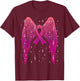Pink Ribbon Angel Wings Breast Cancer Awareness Women T-Shirt - T-Shirt | Maroon